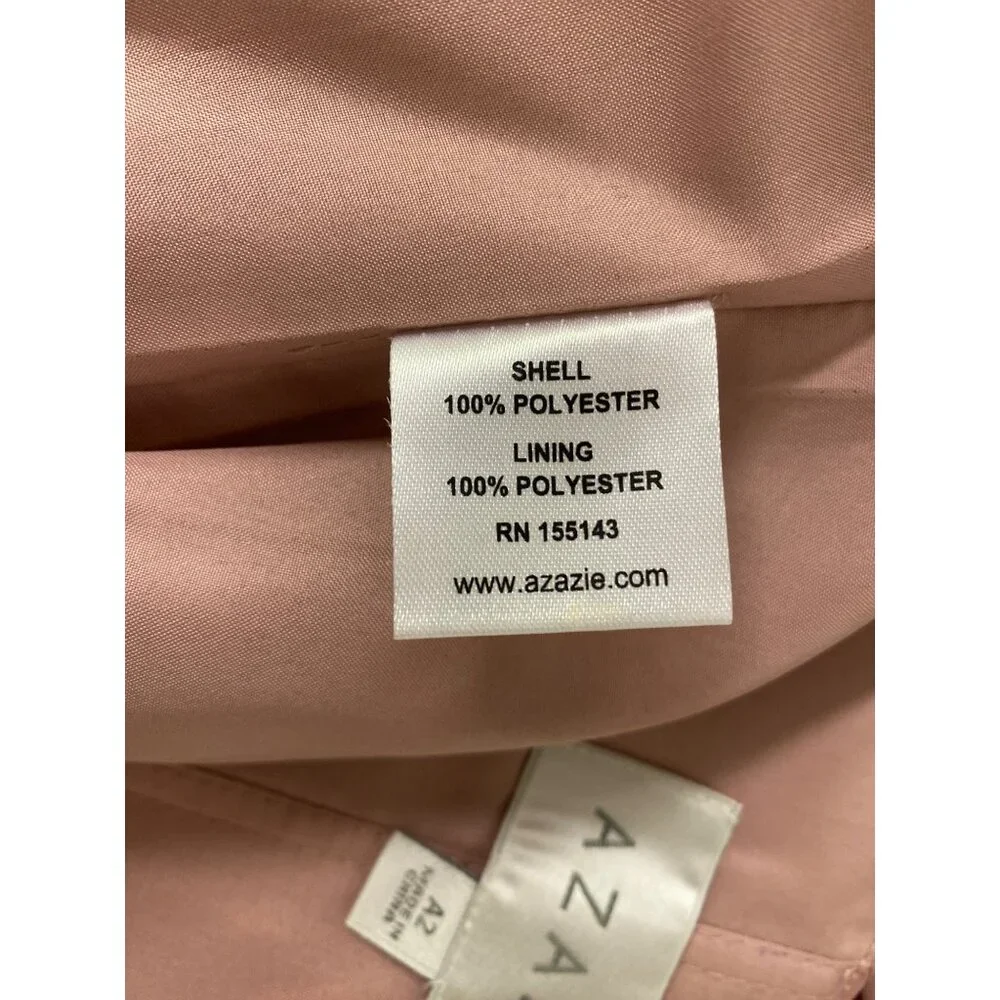 Azazie Womens A2 One-Shoulder Pleated Gown Blush Pink - Picture 16 of 16